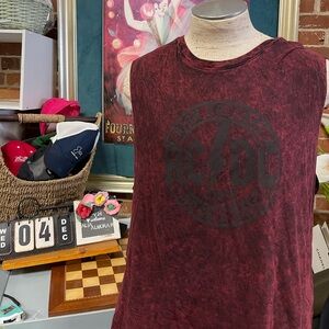 ACDC Burgundy Black Tank Top T Shirt